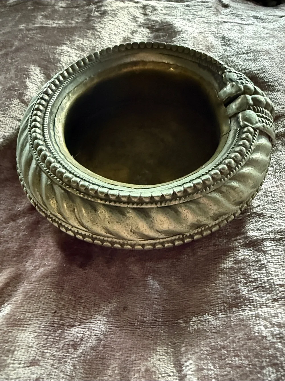 Vintage Bedouin bracelet/anklet made into dish/ candle holder